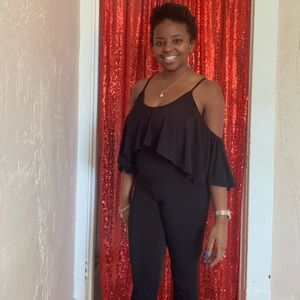 Off the shoulder tank romper